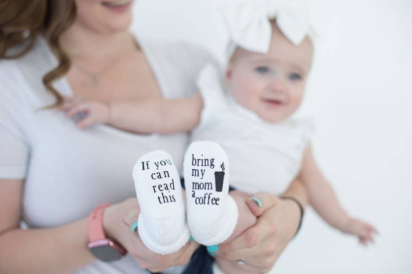 Bring My Mom a Coffee Baby Socks