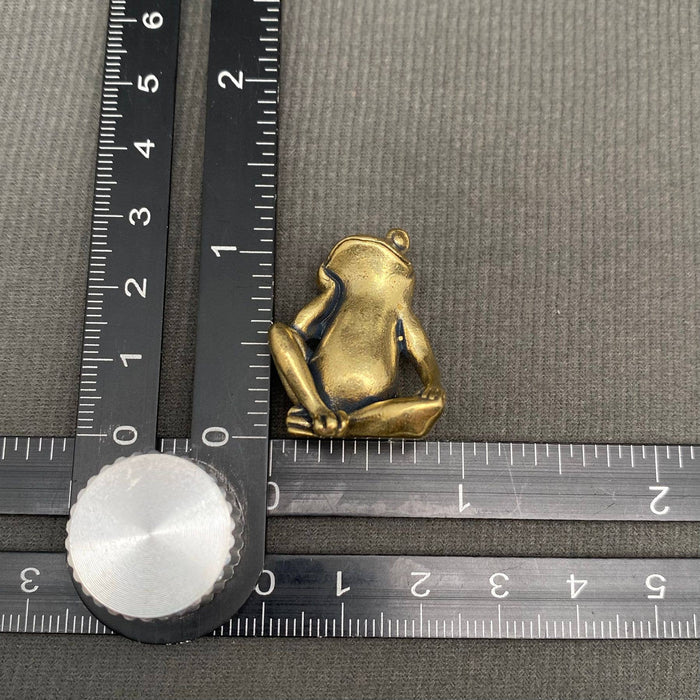 Brass Sitting Frog Desktop Ornament