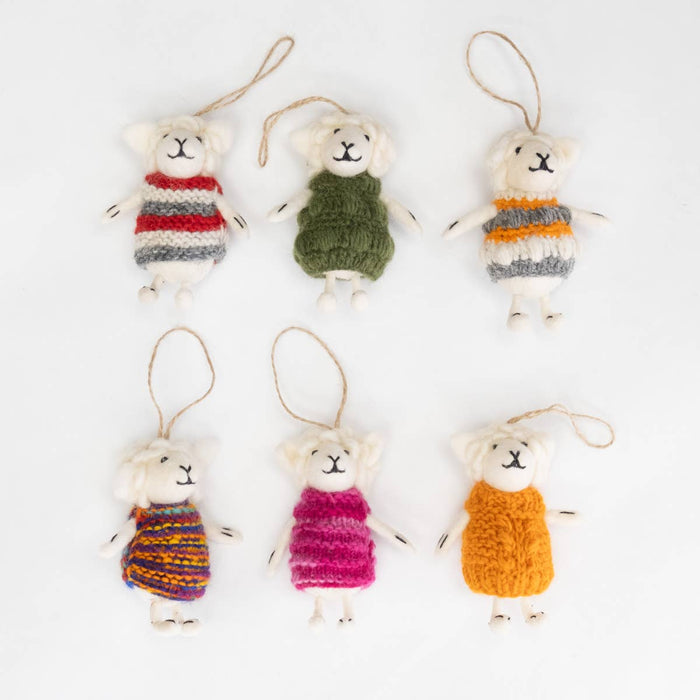 Ornament - Sheep with Knit Sweater