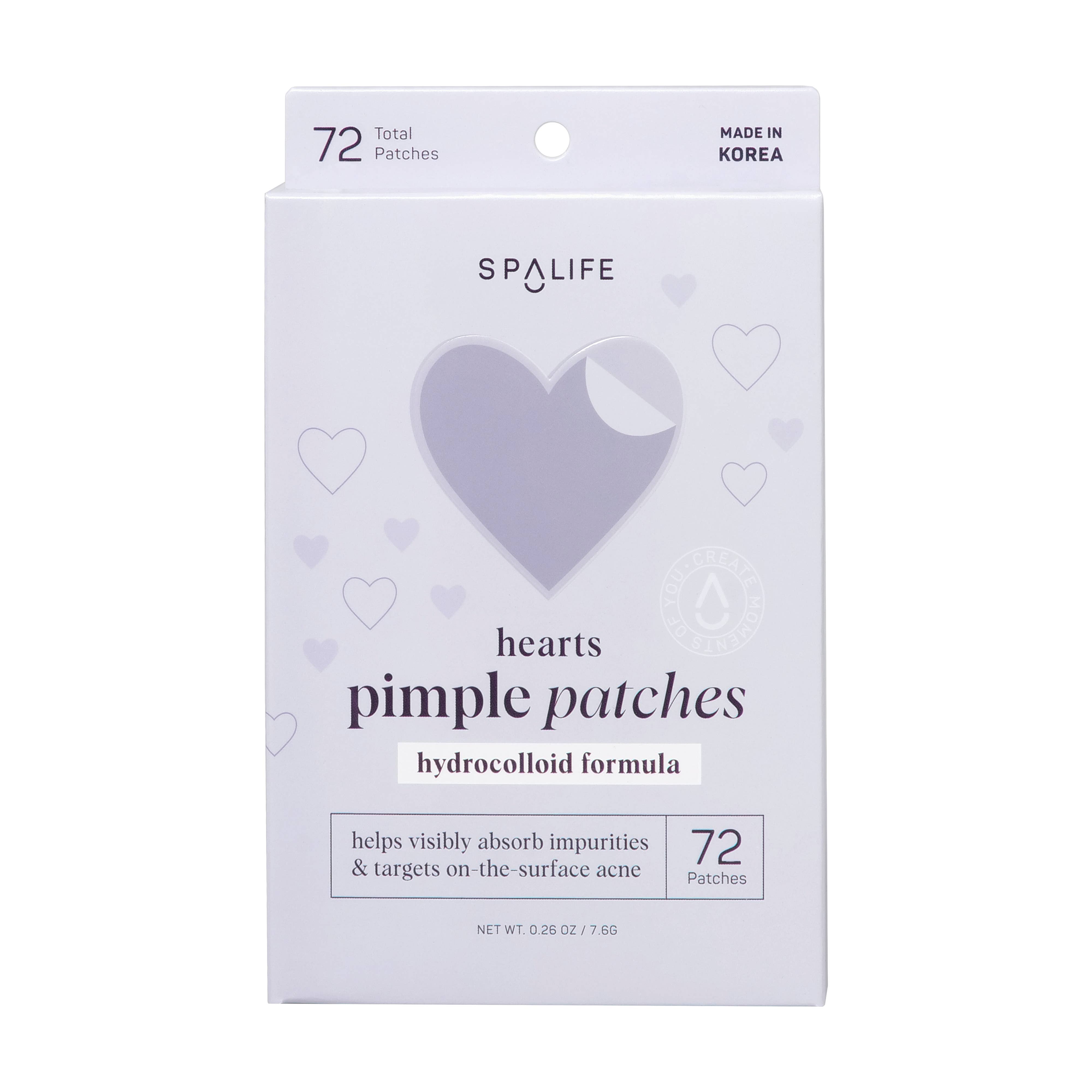 Spalife pimple patches packaging with heart design on a white background