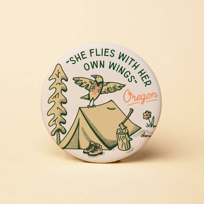 She Flies Round Oregon Magnet