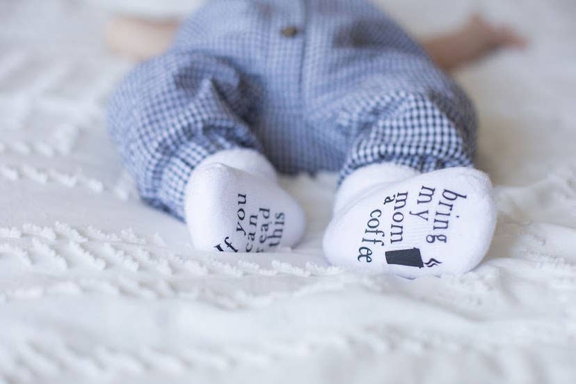 Bring My Mom a Coffee Baby Socks
