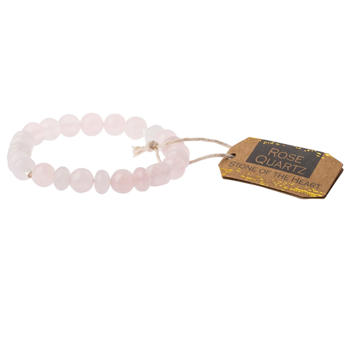 Stone Stacking Bracelet - Rose Quartz - Stone of the Heart