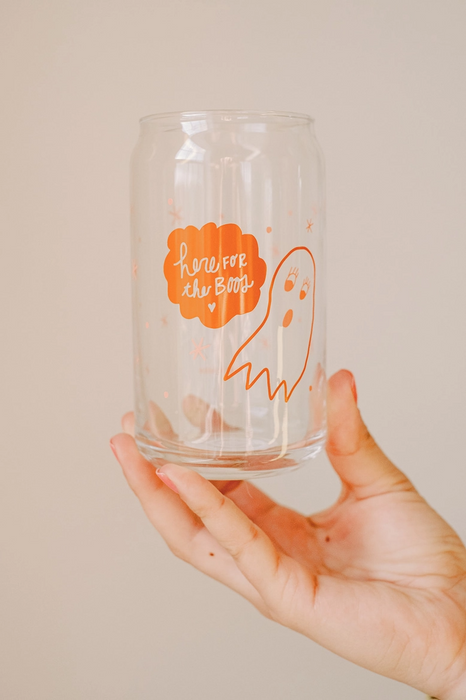 Here for the Boos Halloween Soda Can Glass