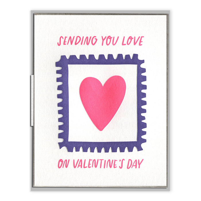 Sending Love Stamp - Valentine's Day Card