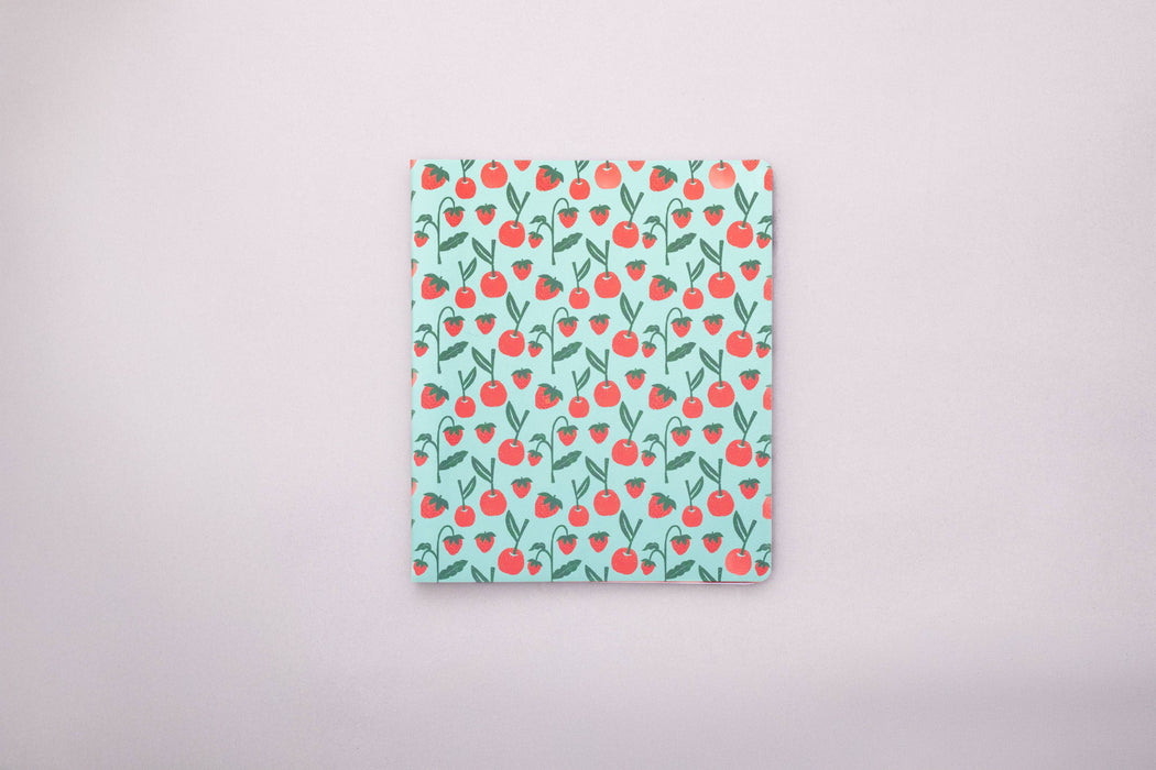 Undated Weekly Planner, Cherries and Strawberries Teal