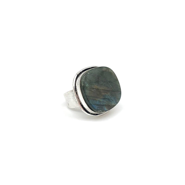 Handcrafted Kashi Semiprecious Stone Ring - Labradorite