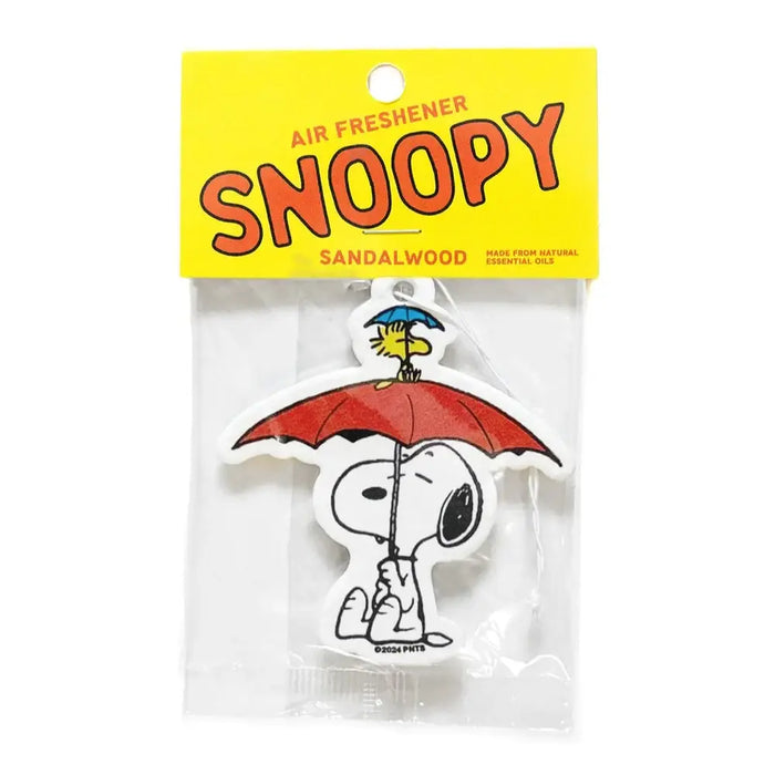 Snoopy air freshener with yellow packaging on a white background