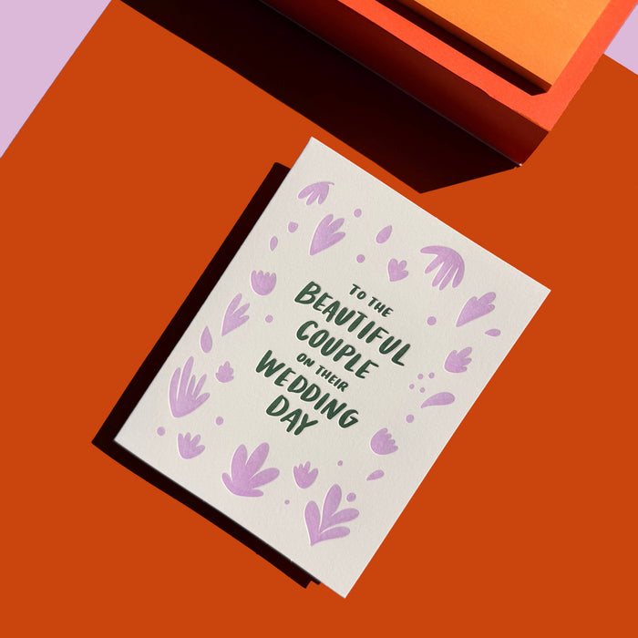 Floral Wedding Day Letterpress Greeting Card