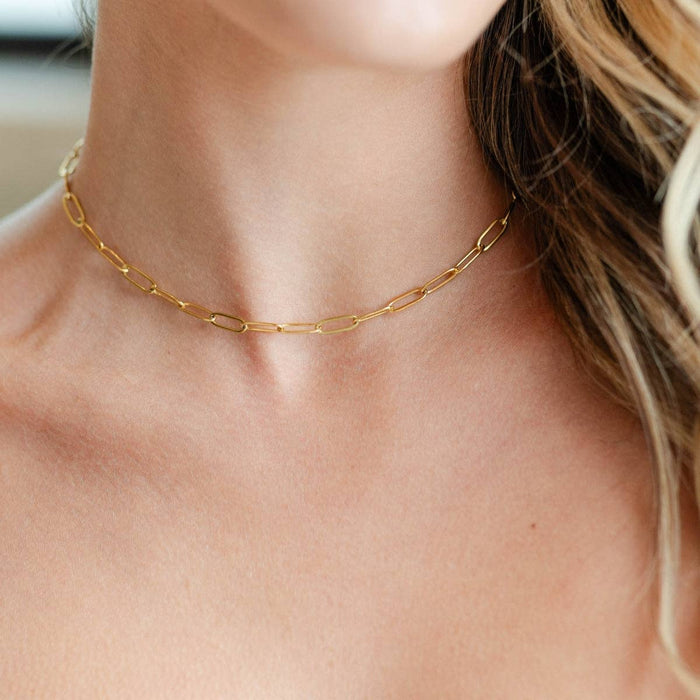 Chic Paperclip Collar Necklace - Water Resistant