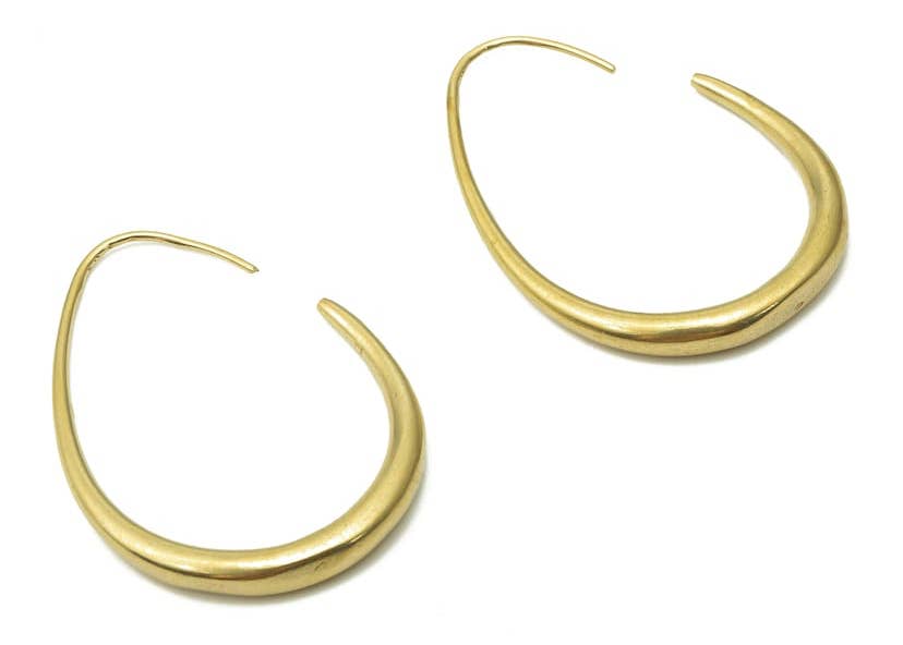 Thick Brass Hoop Earrings