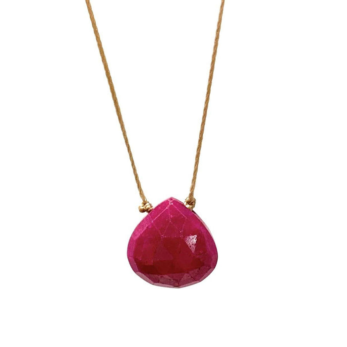 ruby necklace on cord 