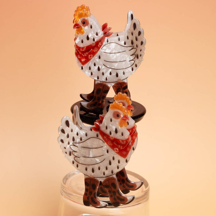 Fun Western Cowboy Bandana & Boots Chicken Hair Claw Clip