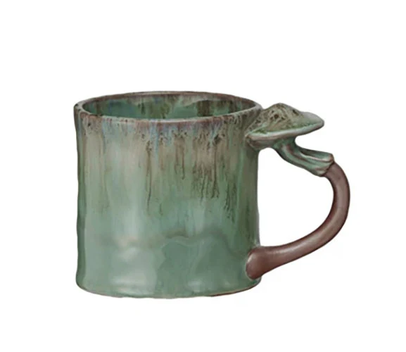 14 oz Stoneware Mushroom Handle Mug