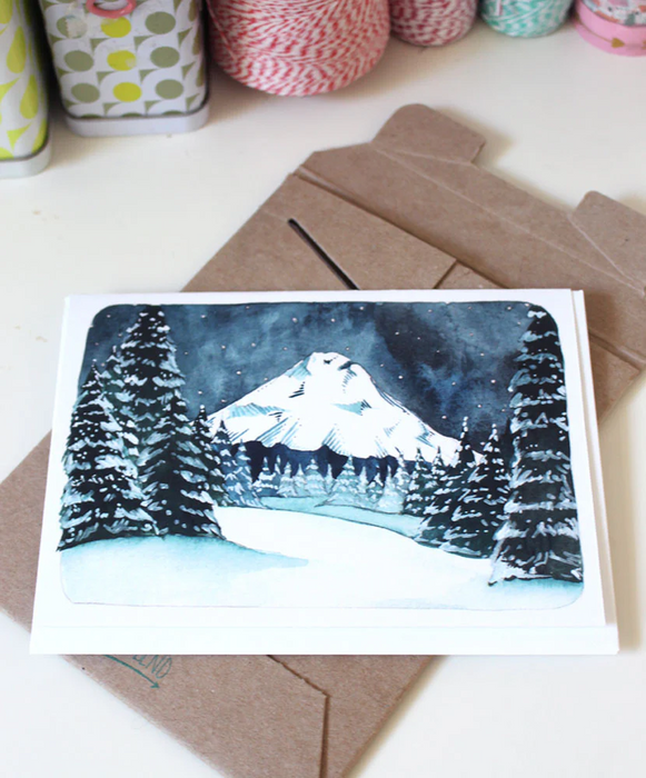 Mt Hood Winter Wonderland Card