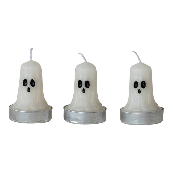 Unscented Ghost Shaped Tealights, Set of 9