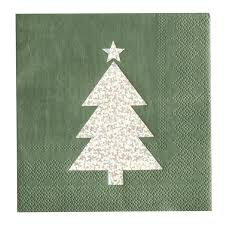 Silver Glitter Tree Napkin