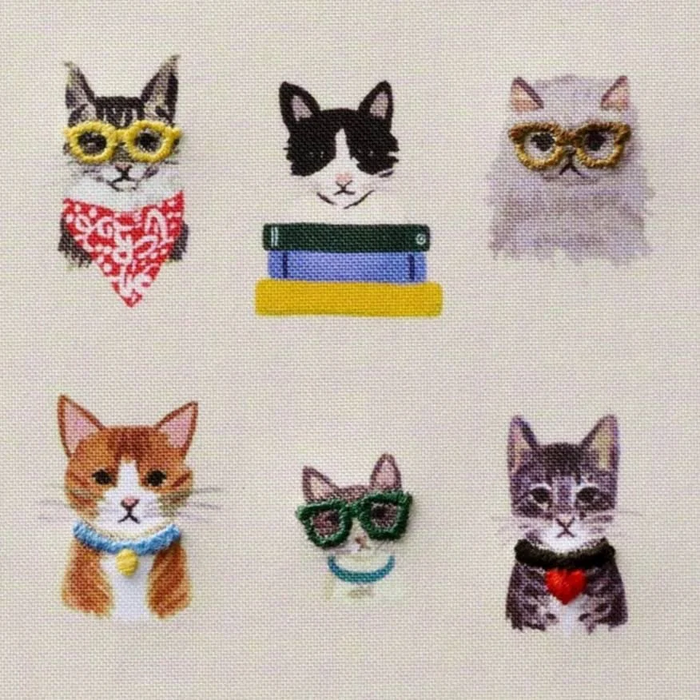 Studious Cats Embroidered Journal