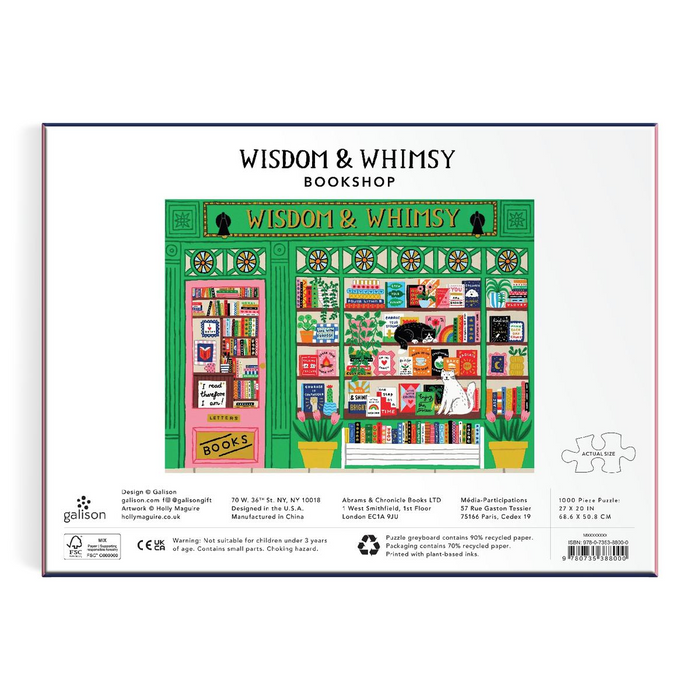 Wisdom & Whimsy Bookshop 1000 Piece Foil Puzzle