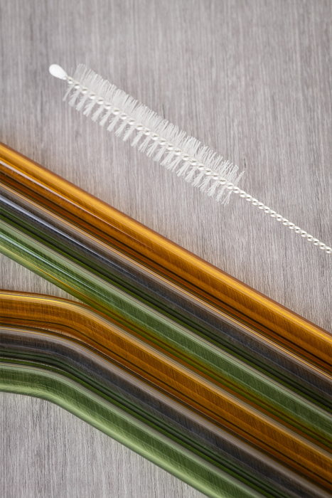 Set Of 6 Glass Straws