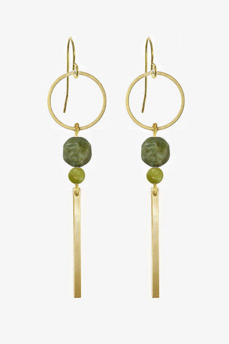 Lolly Olive Quartz Earrings