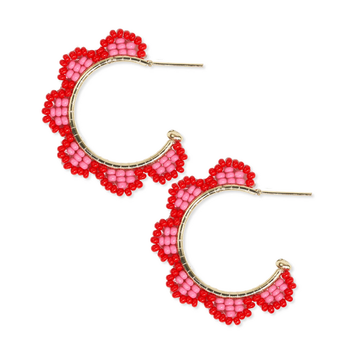 Luna Beaded Scalloped Earrings