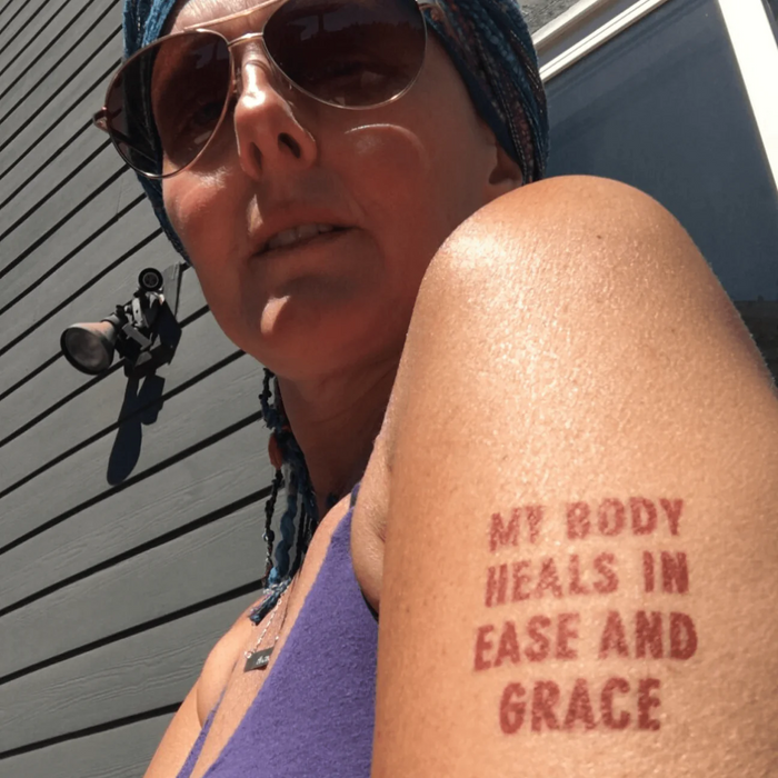 My Body Heals In Ease And Grace Manifestation Tattoo Greeting Card