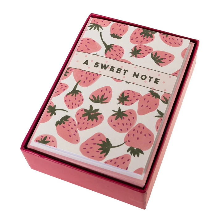 Pink Strawberry Notecard Set