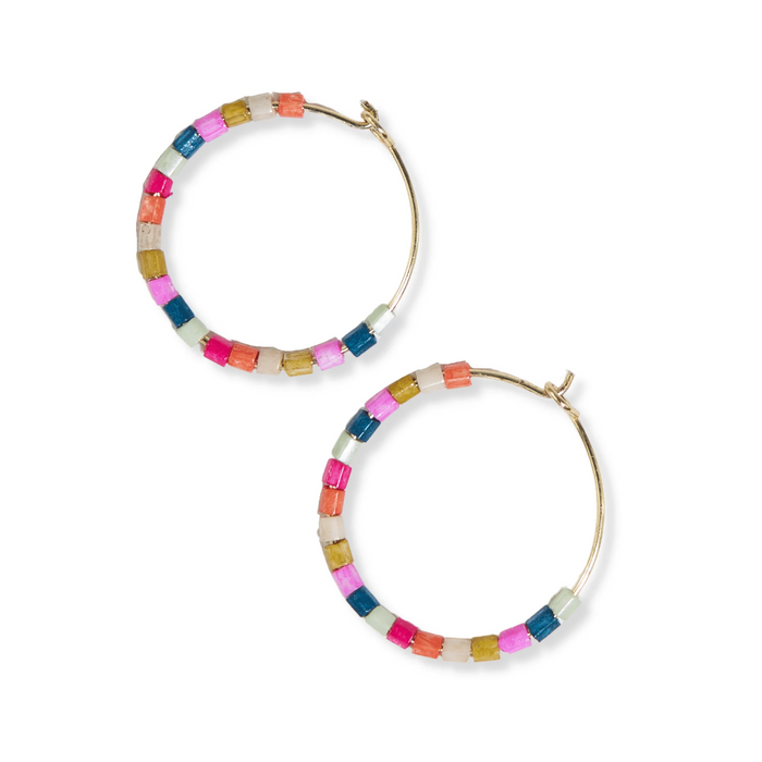 Victoria Mixed Beaded Hoop Earrings