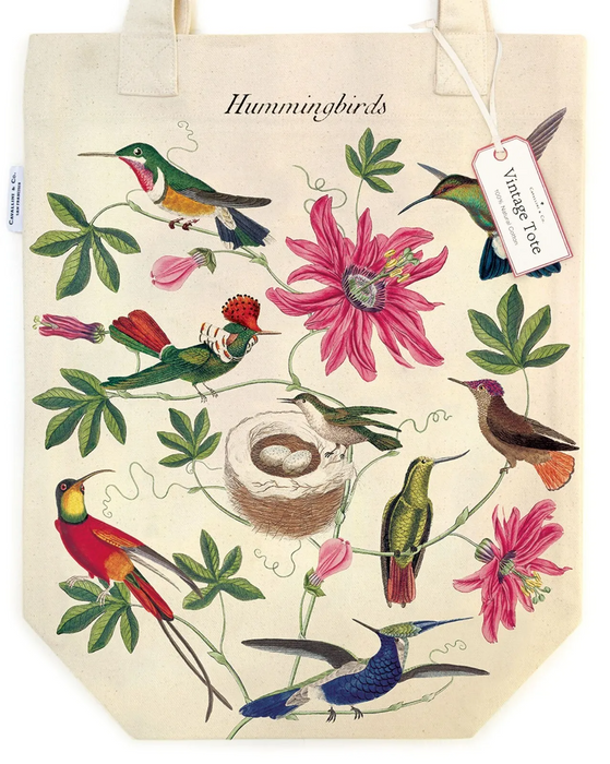 Vintage Hummingbird Tote Bag