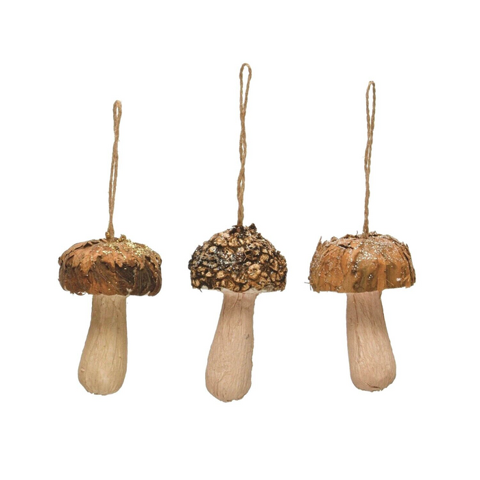 Wood Bark Mushroom Ornament