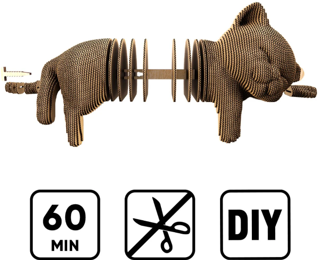 Cartonic Sleepy Kitten Cardboard Puzzle