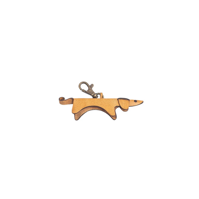 Leather Dachshund Keychain