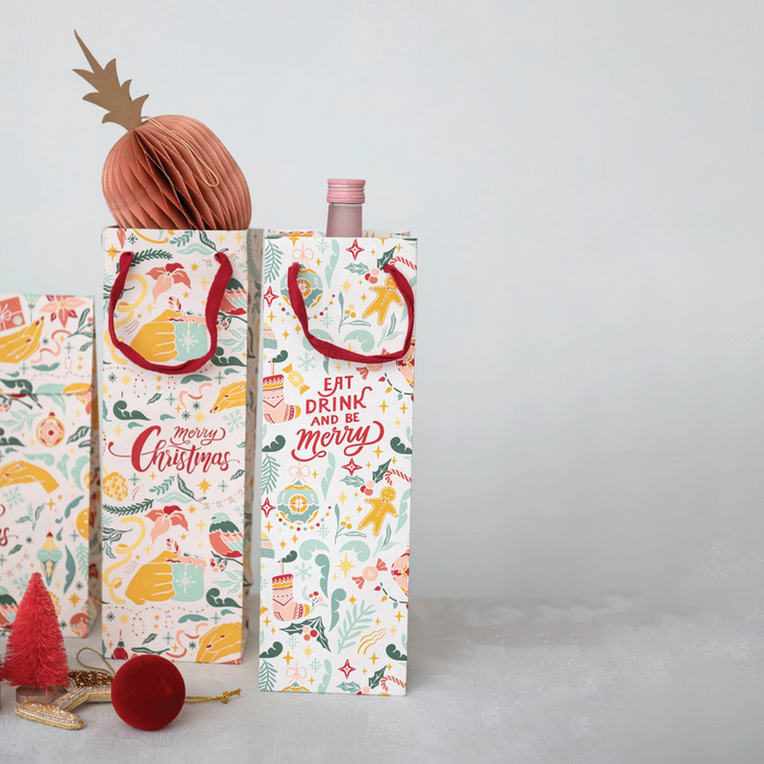 Recycled Paper Wine Gift Bag
