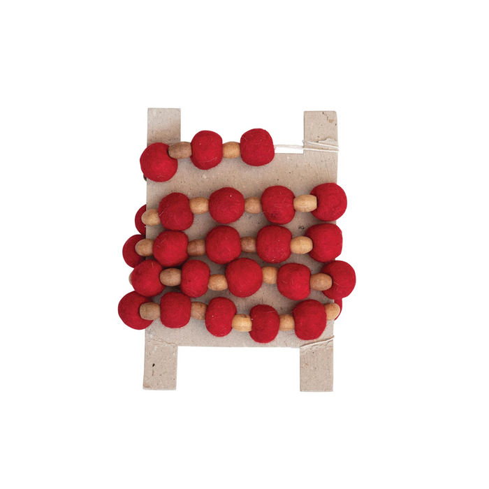 Wool Felt + Wood Beads Garland