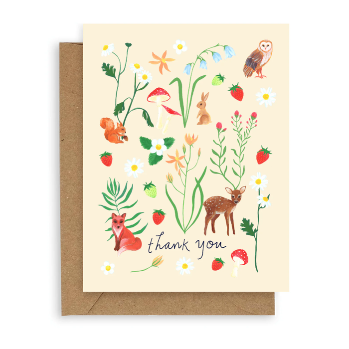 Flora Fauna Thank You Card