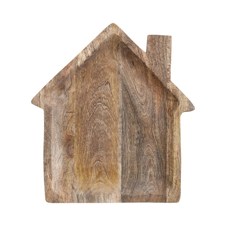 Mango Wood House Shaped Cheese/Serving Board, Natural