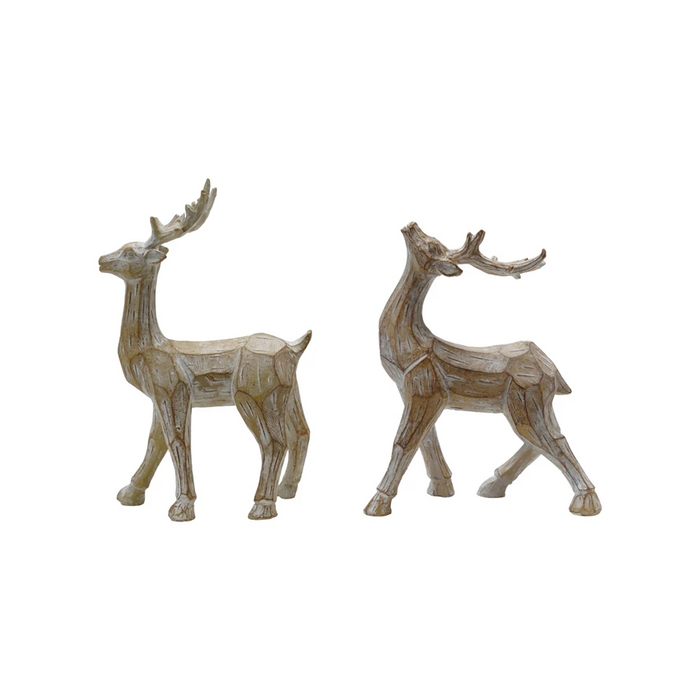 Resin Standing Deer - Wood Finish