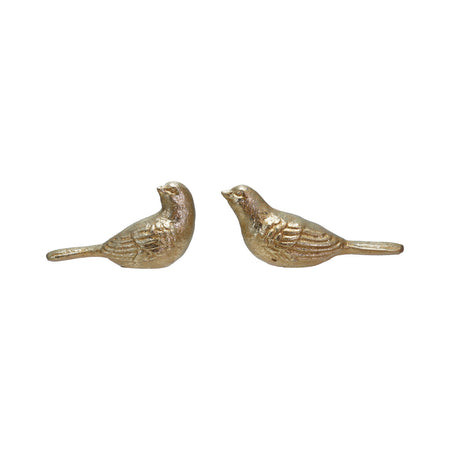 4-1/4"L - 4-3/4"L Cast Iron Bird, Gold Finish, 2 Styles