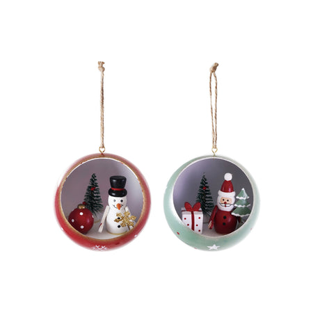 Paulownia Wood Diorama Ornament with LED Light, 2 Styles