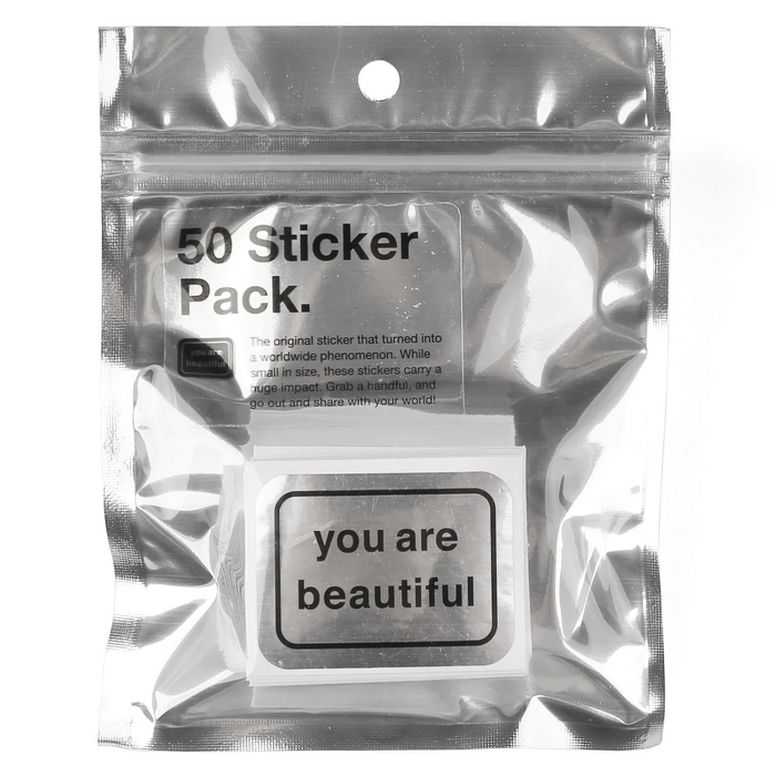 You Are Beautiful Stickers- 50 Pack Metallic