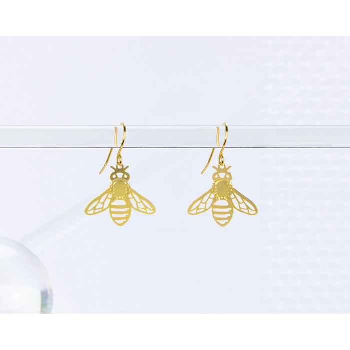Short Wire Honeybee Earrings