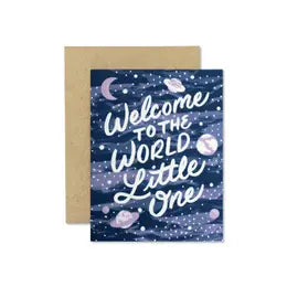 Welcome Little One Card - Stars & Moon