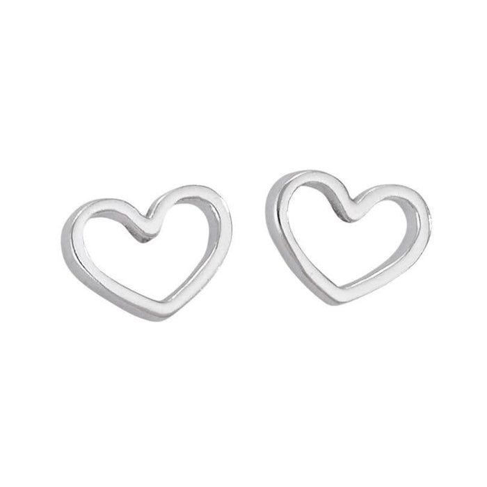 Sweet Simplicity Sterling Silver Heart Studs