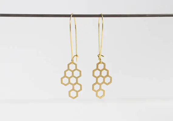 Short Honeycomb Earrings