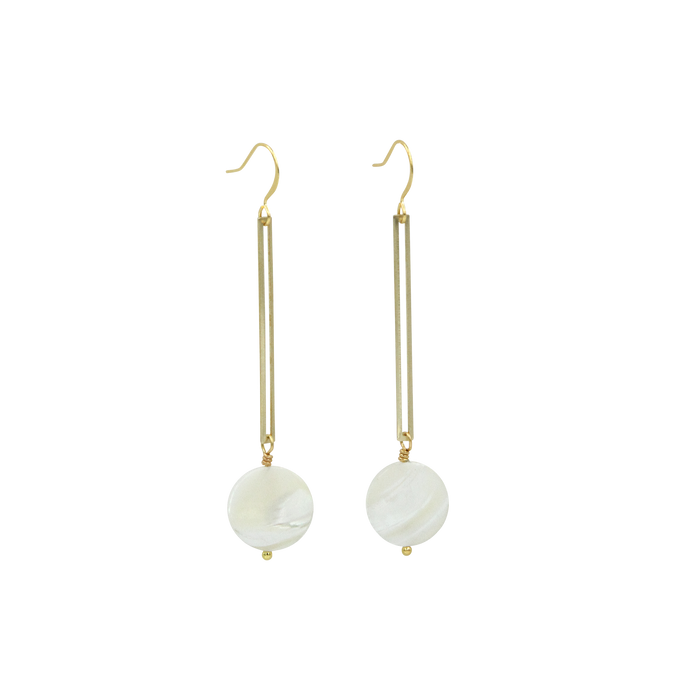 Mother of Pearl Geometric Drop Earrings