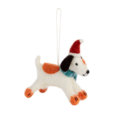 Felt Pup With Scarf Ornament
