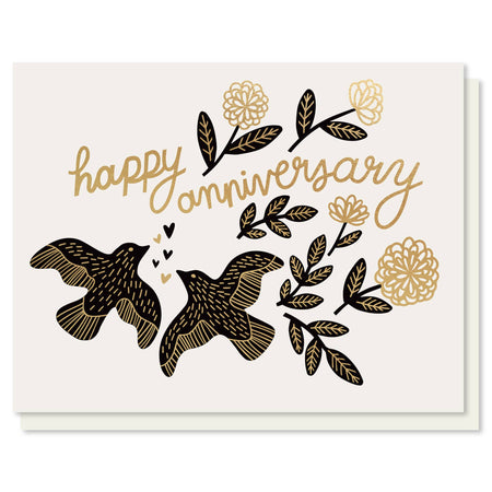 Anniversary Birds Card on white background