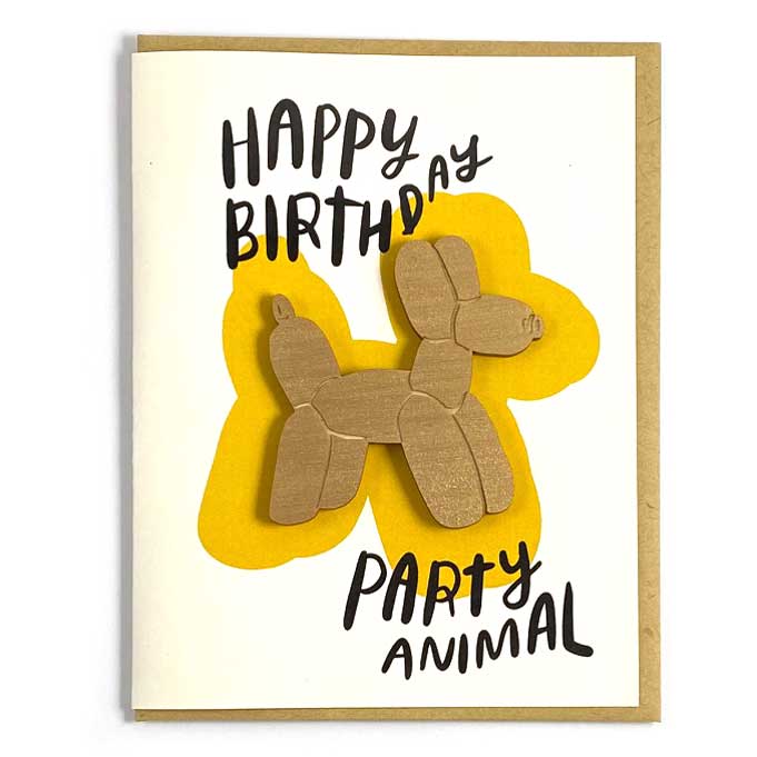 Happy Birthday Party Animal Magnet w/ Card