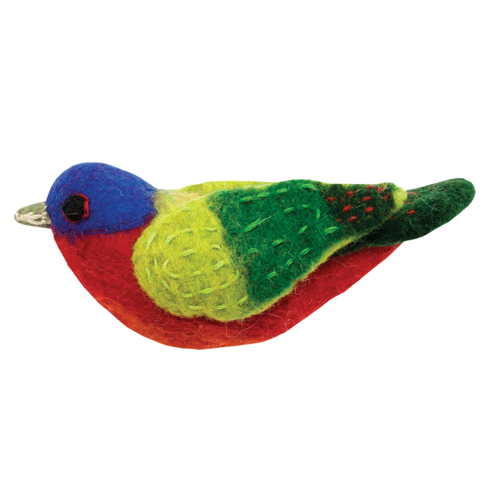 Painted Bunting Woolie Bird Ornament